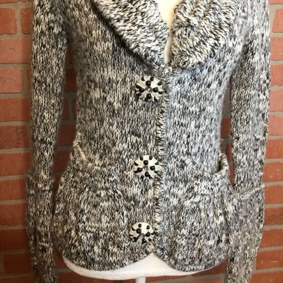 BCBGMaxazria womens cardigan sweater chunky button front - Picture 4 of 9